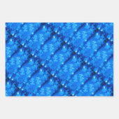 Christmas Blue Glitzer Gold Stars, Blumenstrauß Geschenkpapier Set (Vorderseite 3)