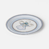 Christmas Blue/Gold Engel des Glaubens Filigree Pappteller (Schrägansicht)