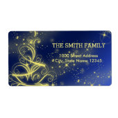 Christmas Blue Gold Sparkle Snowflake (Vorne)