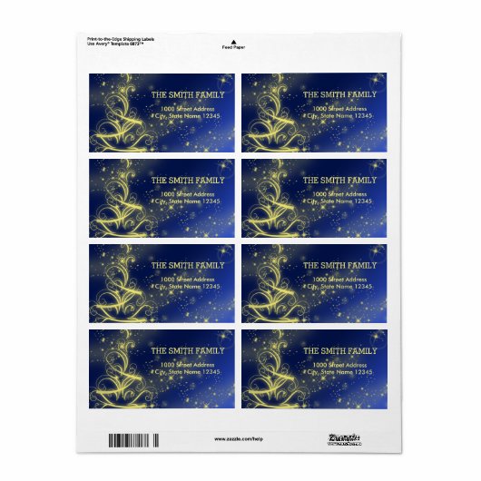 Christmas Blue Gold Sparkle Snowflake (Vorne)