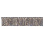 Christmas Blue Gold Swirls Personalize 14 x 72 Kurzer Tischläufer (Horizontal)