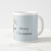 Christmas Blue Green Deer Jumbo-Tasse (Vorderseite Rechts)