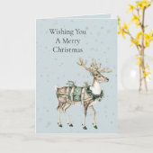 Christmas Blue Green Deer Karte (Gelbe Blume)