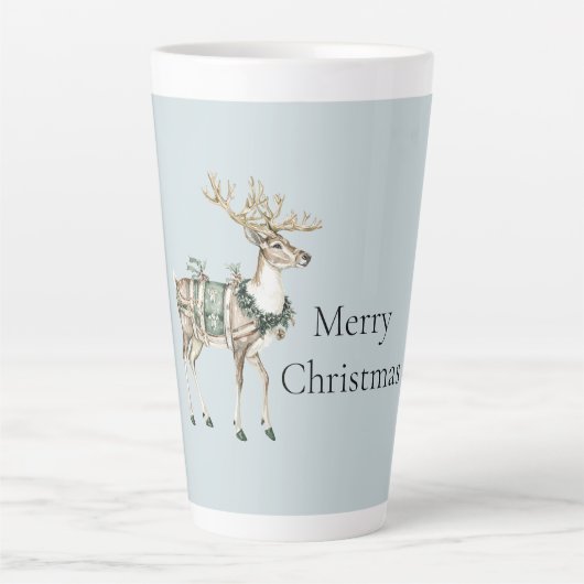 Christmas Blue Green Deer Milchtasse (Vorderseite)