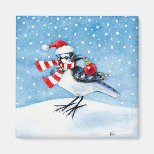 Christmas Blue Jay Magnet