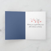 Christmas Blue Jay On a Snowy Pine  Karte (Innenseite)