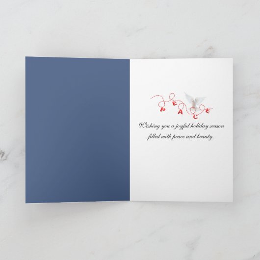 Christmas Blue Jay On a Snowy Pine Karte (Innenseite)