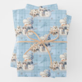 Christmas Blue Little Snowman Geschenkpapier Set (Beispiel)