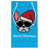 Christmas Blue Merle French Bulldog Kleine Geschenktüte (Rückseite)