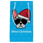 Christmas Blue Merle French Bulldog Kleine Geschenktüte (Vorderseite)