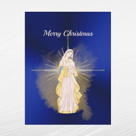 Christmas Blue Nativity Watercolor Feiertagspostkarte