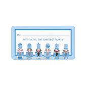 CHRISTMAS BLUE NUTCRACKER GIFT STICKER ADRESSAUFKLEBER (Vorne)