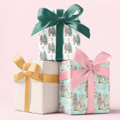 Christmas Blue Nutcracker Glitzer Festliche Muster Geschenkpapier Set