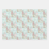 Christmas Blue Nutcracker Glitzer Festliche Muster Geschenkpapier Set (Vorderseite)