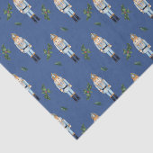 Christmas Blue Nutcracker und Holly Berry Branches Seidenpapier (Ausschnitt)