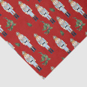 Christmas Blue Nutcrackers auf Red Seidenpapier (Ausschnitt)