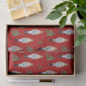Christmas Blue Nutcrackers auf Red Seidenpapier (Geschenk)