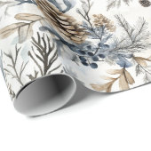 Christmas Blue Pine Cones Geschenkpapier (Rolleneckpunkt)