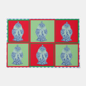 Christmas Blue Red Ginger Jars Jar Mosaic Fußmatte (Vorderseite)