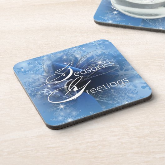 Christmas Blue Ribbon Untersetzer (Linke Seite)