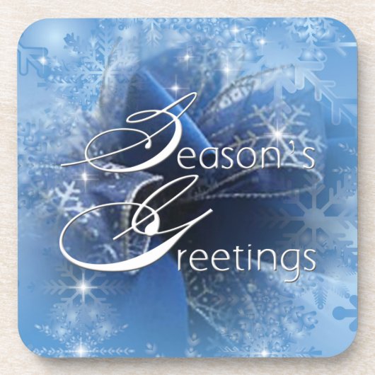 Christmas Blue Ribbon Untersetzer (Vorderseite)