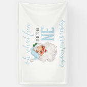 Christmas Blue Santa First Geburtstag Banner (Vertikal)
