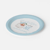 Christmas Blue Santa First Geburtstag Pappteller (Schrägansicht)