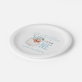 Christmas Blue Santa First Geburtstag Pappteller (Schrägansicht)