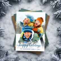Christmas Blue Script Foto Happy