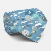 Christmas Blue Snow Pattern Krawatte (Gerollt)