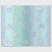 Christmas Blue Snowflake Sparkle Geschenkpapier (Flach)
