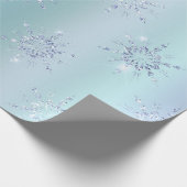 Christmas Blue Snowflake Sparkle Geschenkpapier (Ecke)