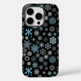 Christmas Blue Snowflakes iPhone 16 Pro Hülle