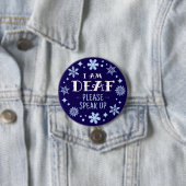 Christmas Blue Snowflakes I Bin Deaf Button (Beispiel)