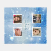 Christmas Blue Snowflakes Oma Opa Fotos Fleecedecke (Vorderseite (Horizontal))