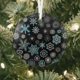 Christmas Blue Snowflakes Ornament Aus Glas