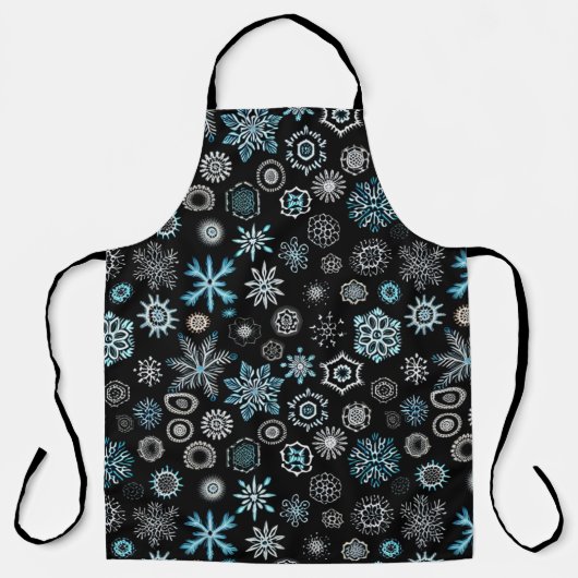Christmas Blue Snowflakes Schürze (Vorderseite)