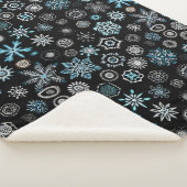 Christmas Blue Snowflakes Sherpadecke (3/4)