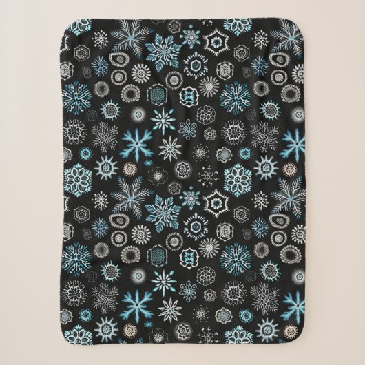 Christmas Blue Snowflakes Sherpadecke (Vorderseite)