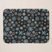 Christmas Blue Snowflakes Sherpadecke (Vorderseite (Horizontal))