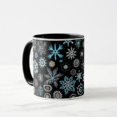 Christmas Blue Snowflakes Tasse (Vorderseite Links)