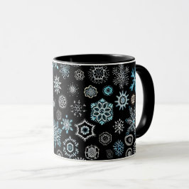 Christmas Blue Snowflakes Tasse