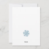 Christmas Blue Snowman House Nachbarn Feiertagskarte (Rückseite)