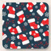 Christmas Blue Strumpf | Set für Weihnachten Unter Getränkeuntersetzer (Vorderseite)