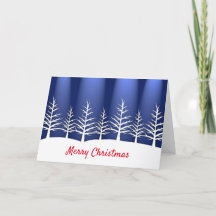 Christmas Blue Trees Graphic Modern