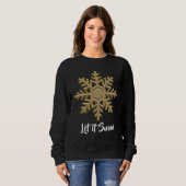 Christmas Blue und Gold Snowflake T - Shirt (Vorne ganz)