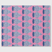 Christmas Blue und White Ginger Jar Geschenkpapier (Flach)