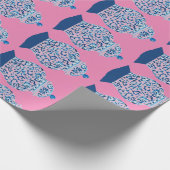 Christmas Blue und White Ginger Jar Geschenkpapier (Ecke)