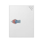 Christmas Blue und White Ginger Jar Notepad Notizblock (Rotiert)