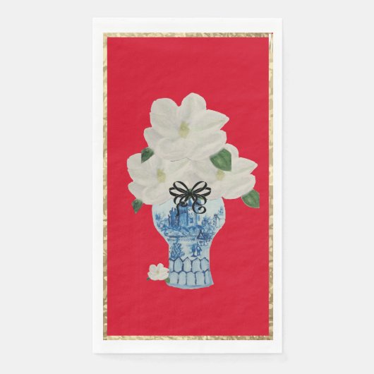 Christmas Blue und White Ginger Jar Serviette (Vorderseite)